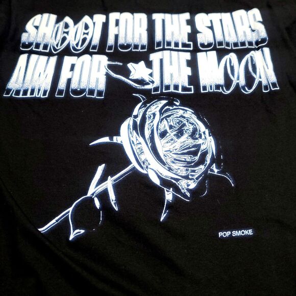NWT Pop Smoke Shoot For The Stars Aim For The Moon Album Shirt Mens Size Medium - Picture 8 of 8